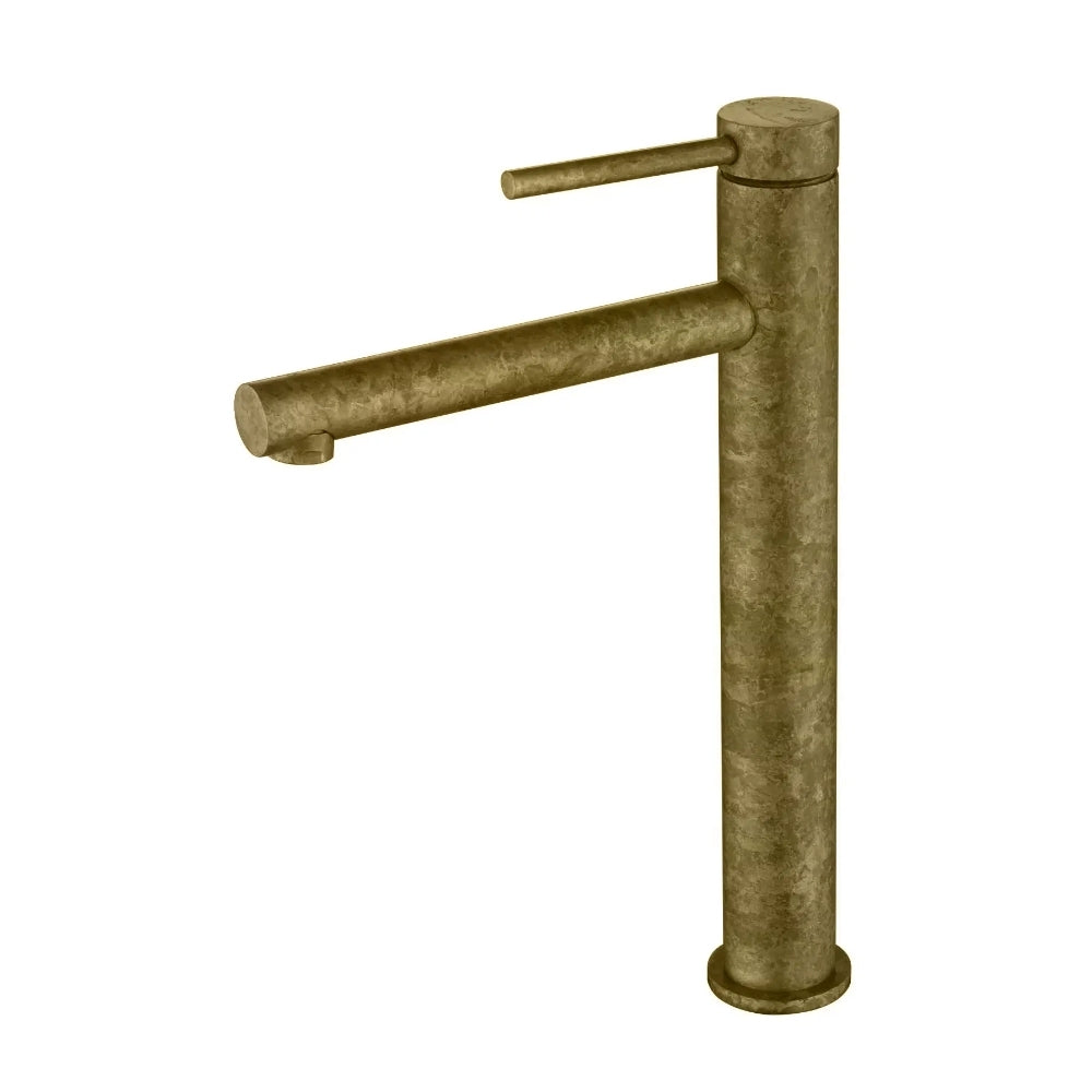 BELLA VISTA MICA TALL BASIN MIXER STRAIGHT SPOUT 277MM LIVING BRASS