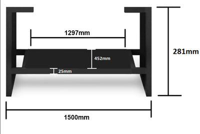 INFINITY KINGO VANITY LEGS MATTE BLACK 1500MM