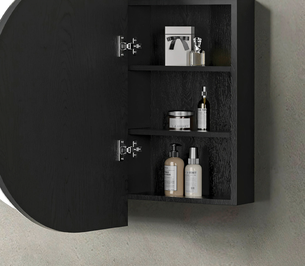 OTTI BONDI SHAVING CABINET BLACK OAK 900X600MM