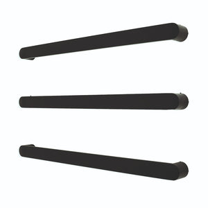 RADIANT HEATING ASPEN CURVED HEATED SINGLE TOWEL RAIL MATTE BLACK 650MM AND 800MM