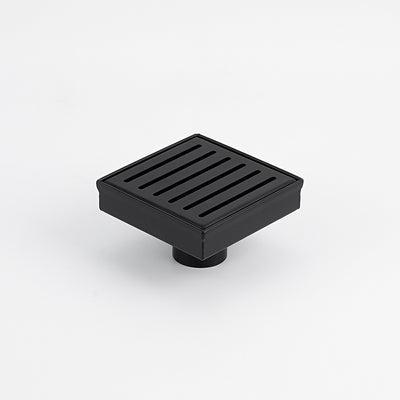 RADIANT HEATING SQUARE SLOTTED FLOOR GRATE MATTE BLACK 100MM