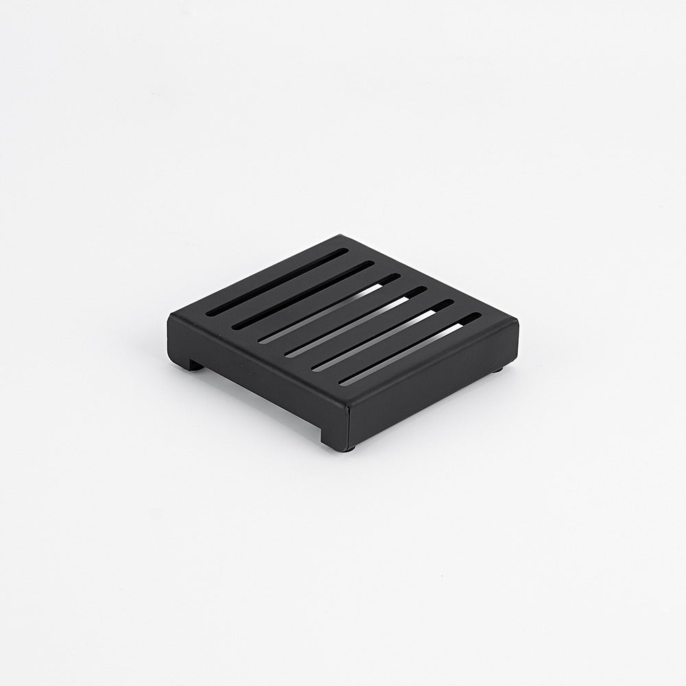 RADIANT HEATING SQUARE SLOTTED FLOOR GRATE MATTE BLACK 100MM