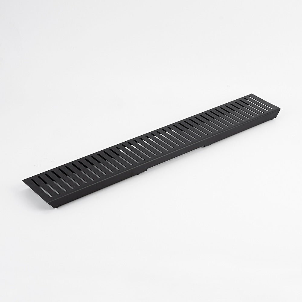 RADIANT HEATING LINEAR PATTERNED FLOOR GRATE MATTE BLACK 800MM