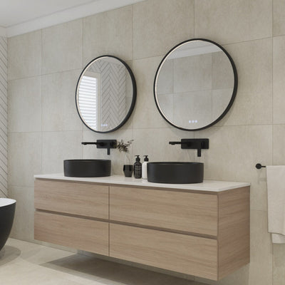 RADIANT HEATING GLÖDA OLËK LED MIRROR BLACK 800MM