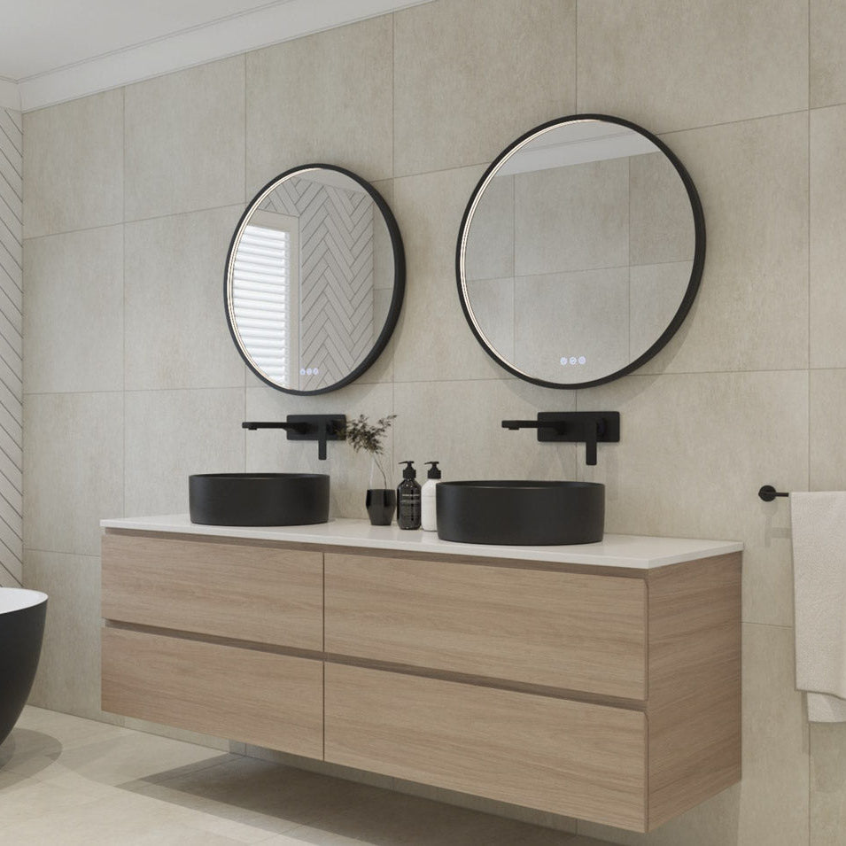 RADIANT HEATING GLÖDA OLËK LED MIRROR BLACK 900MM