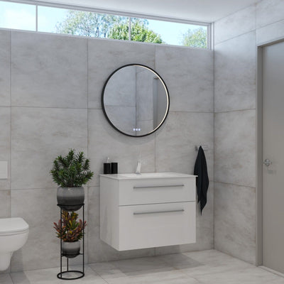 RADIANT HEATING GLÖDA OLËK LED MIRROR BLACK 800MM