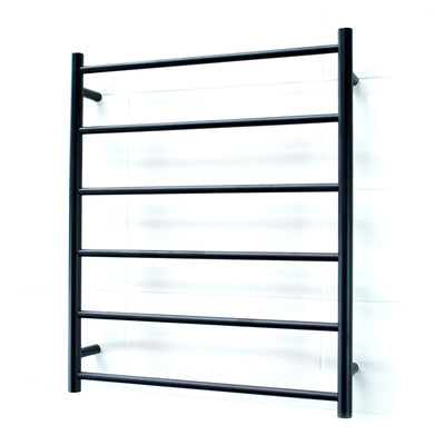 RADIANT HEATING 6-BARS ROUND NON-HEATED TOWEL RAIL MATTE BLACK 700MM