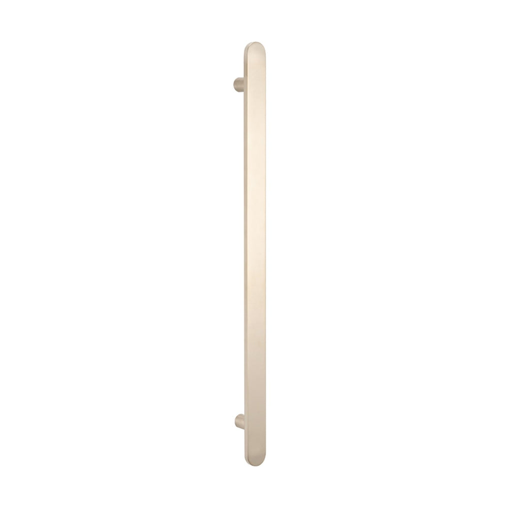 RADIANT HEATING VERTICAL FLAT BAR HEATED SINGLE TOWEL RAIL BRUSHED NICKEL 930MM