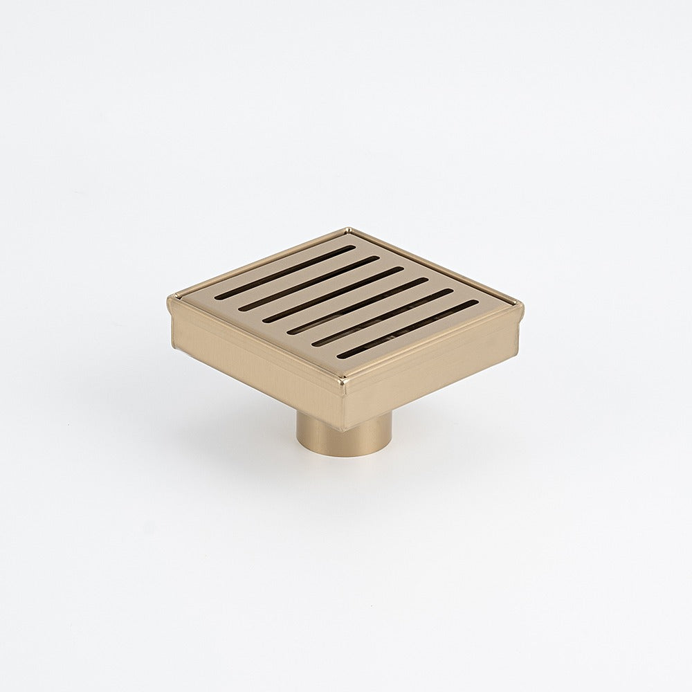 RADIANT HEATING SQUARE SLOTTED FLOOR GRATE WARM BRUSHED NICKEL 100MM