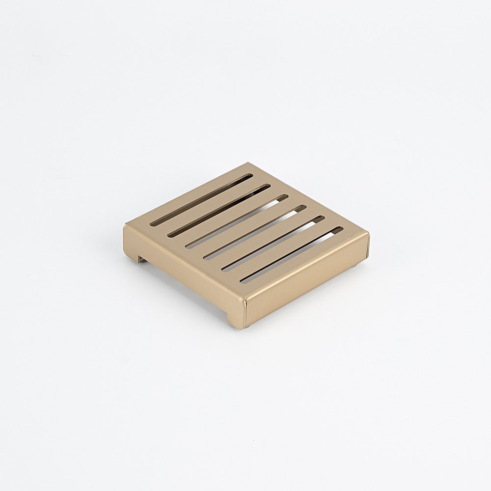 RADIANT HEATING SQUARE SLOTTED FLOOR GRATE WARM BRUSHED NICKEL 100MM