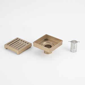 RADIANT HEATING SQUARE SLOTTED FLOOR GRATE 100MM WARM BRUSHED NICKEL