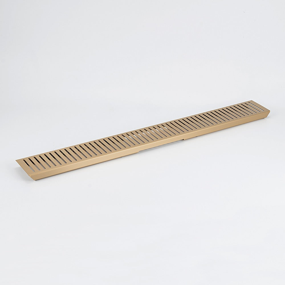 RADIANT HEATING LINEAR SLOTTED FLOOR GRATE WARM BRUSHED NICKEL (AVAILABLE IN 600MM, 700MM, 800MM AND 900MM)