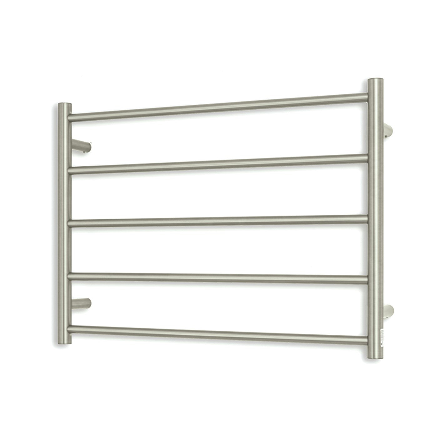 RADIANT HEATING 5-BARS ROUND LADDER HEATED TOWEL RAIL COOL BRUSHED NICKEL 750MM