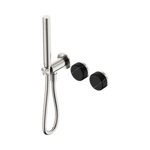 NERO SERENITY PROGRESSIVE SHOWER SYSTEM WITH MARQUINA BLACK HANDLE AND SLIM SHOWER BRUSHED NICKEL