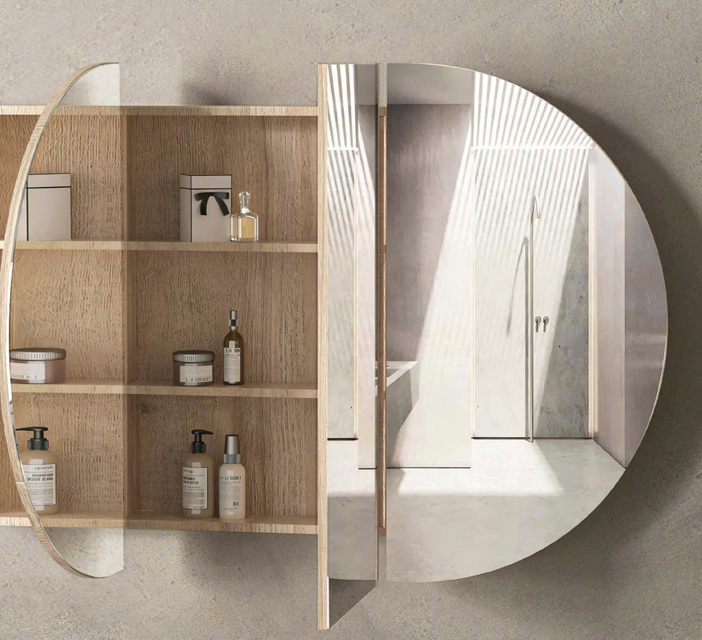 OTTI BONDI SHAVING CABINET NATURAL OAK 1800MM