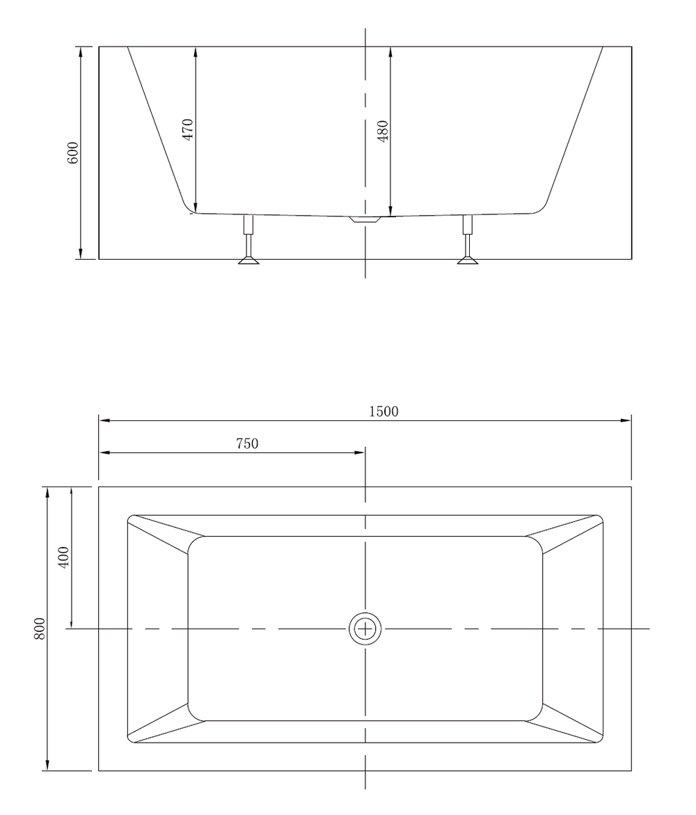 BROADWAY ATAUD FREESTANDING SPA BATH GLOSS WHITE (AVAILABLE IN 1500MM AND 1700MM) WITH 12-JETS