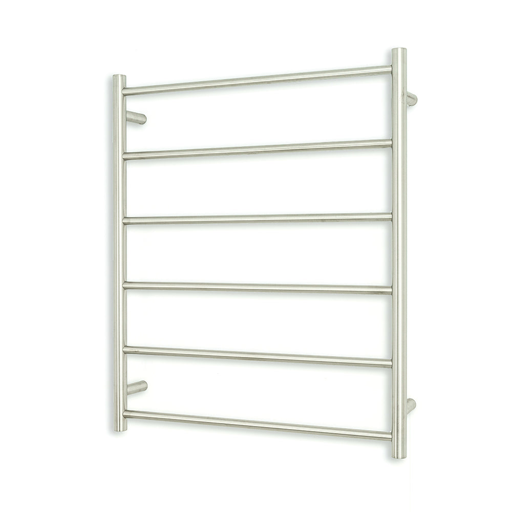 RADIANT HEATING 6-BARS ROUND NON-HEATED TOWEL RAIL BRUSHED SATIN 700MM