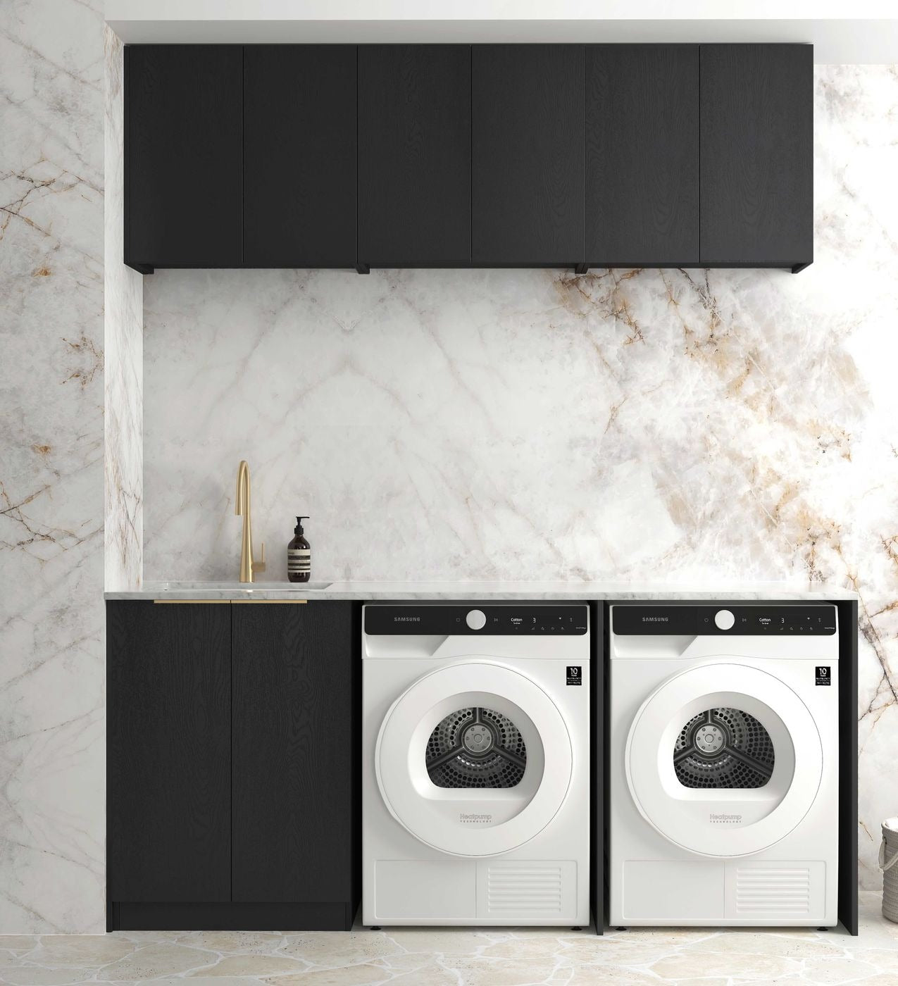 OTTI BYRON BLACK OAK 630MM BASE LAUNDRY CABINET