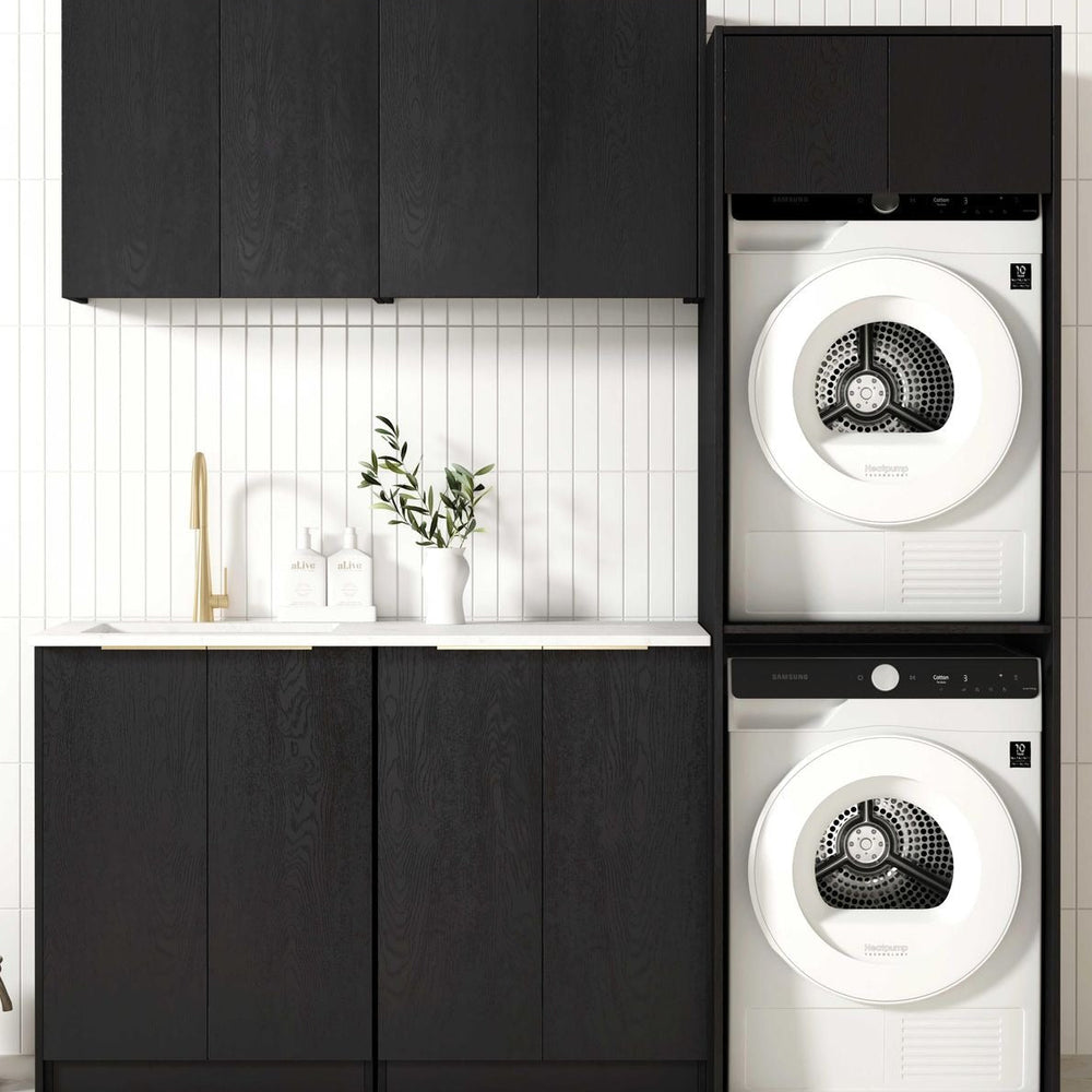 OTTI BYRON BLACK OAK 630MM WALL LAUNDRY CABINET