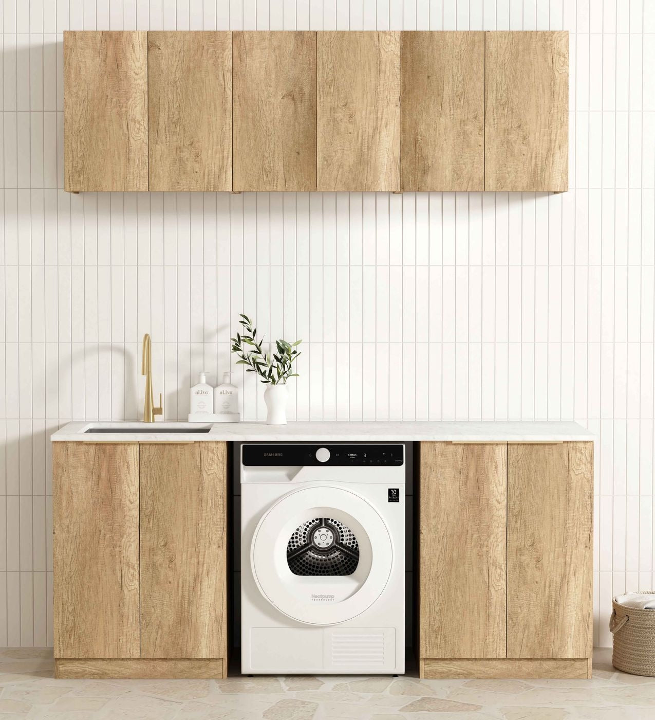 OTTI BYRON NATURAL OAK 630MM BASE LAUNDRY CABINET