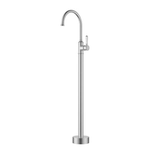 IKON CLASICO WALL BASIN MIXER CERAMIC HANDLE BRUSHED NICKEL