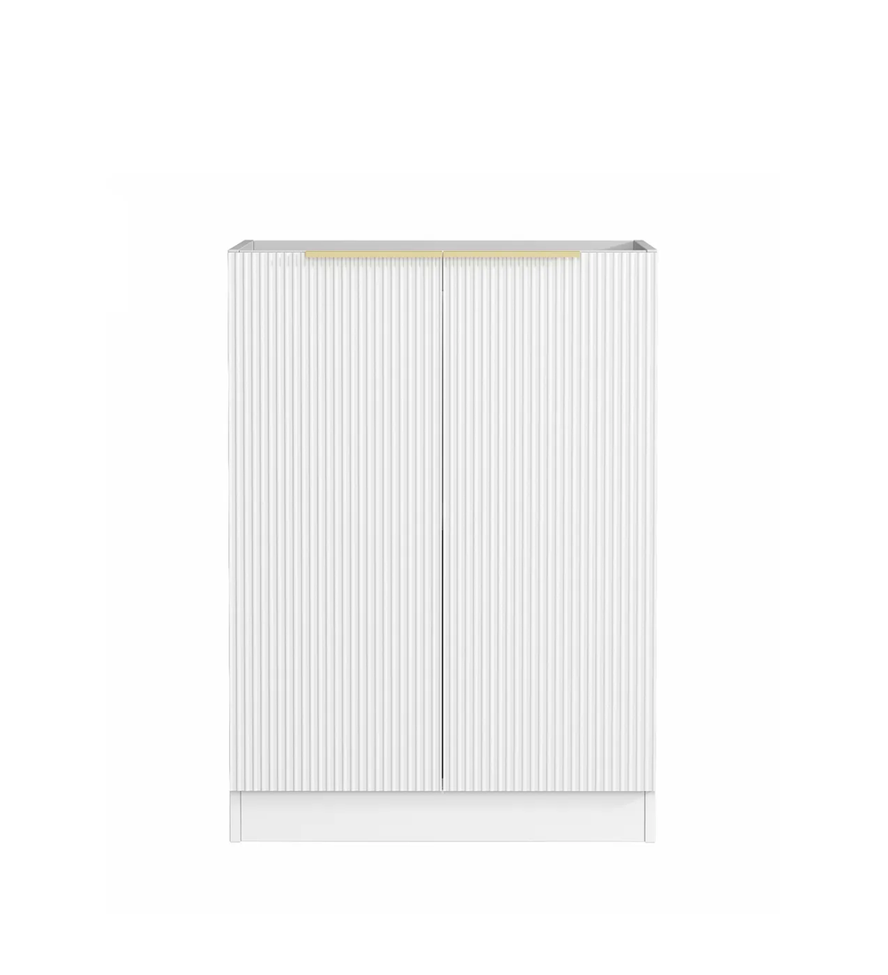 OTTI BONDI MATTE WHITE FLUTED 1060MM BASE LAUNDRY CABINET WITH STONE TOP & SINK