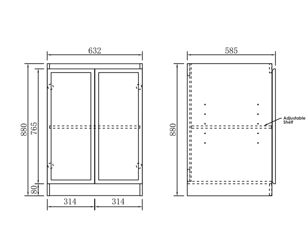 OTTI HAMPSHIRE MATTE WHITE 1300MM BASE LAUNDRY CABINET WITH STONE TOP & SINK