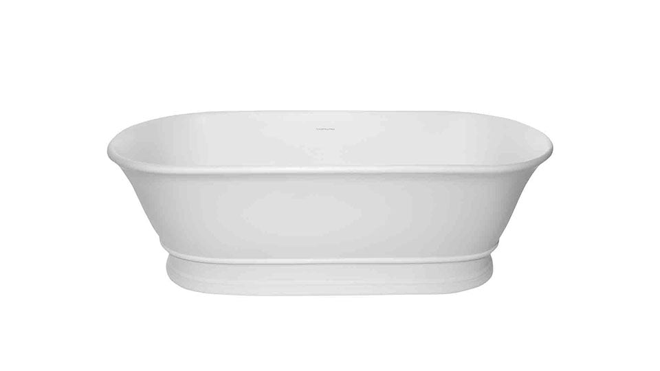 TURNER HASTINGS CAMBRIDGE TITANCAST SOLID SURFACE FREESTANDING BATHTUB GLOSS WHITE 1555MM