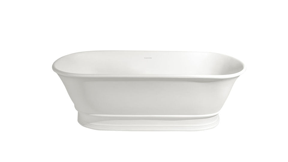 TURNER HASTINGS CAMBRIDGE TITANCAST SOLID SURFACE FREESTANDING BATHTUB SATIN SILK WHITE 1555MM