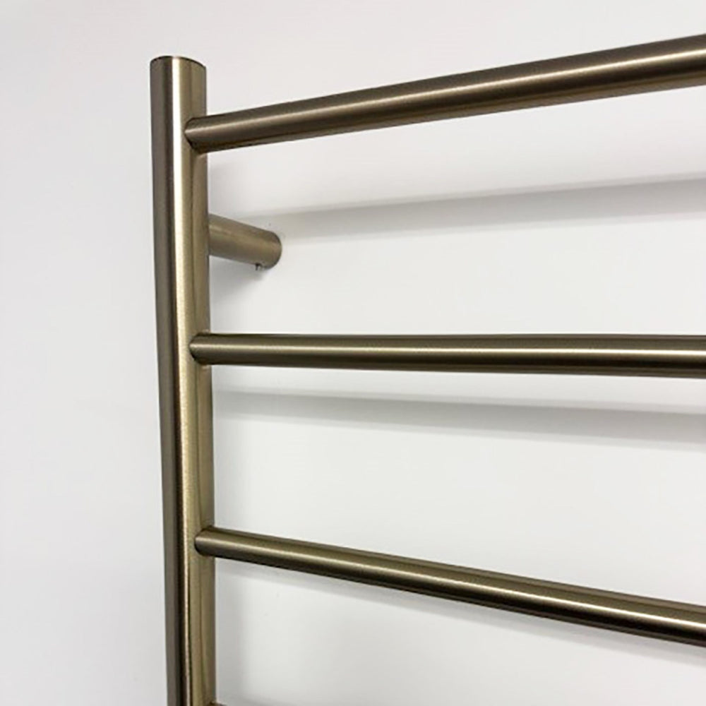 RADIANT HEATING 10-BARS ROUND HEATED TOWEL RAIL CLASSIC GOLD 600MM
