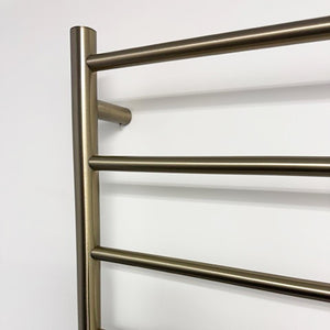 RADIANT HEATING 10-BARS ROUND HEATED TOWEL RAIL CLASSIC GOLD 600MM