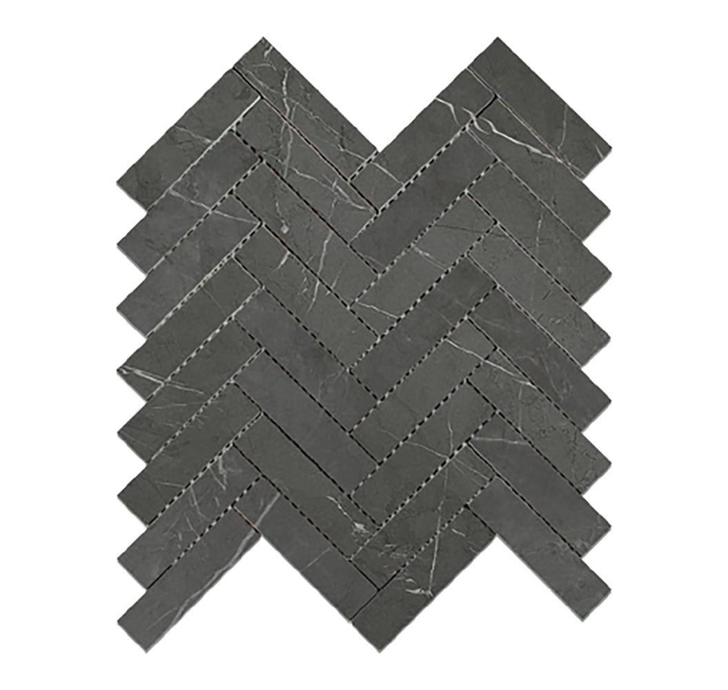 ELITE BRACCA DARK GREY MATTE 287X281MM HERRINGBONE MOSAIC TILE (PER BOX)