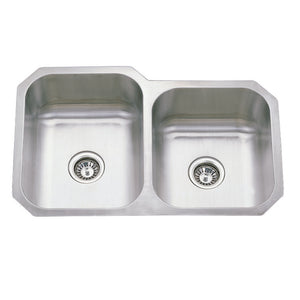 IKON CORA DOUBLE BOWL UNDERMOUNT SINK STAINLESS STEEL 808MM