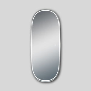 AQUAPERLA OVAL DRESSING LED MIRROR SENSOR 3 COLOUR LIGHTS SILVER 650X1600MM