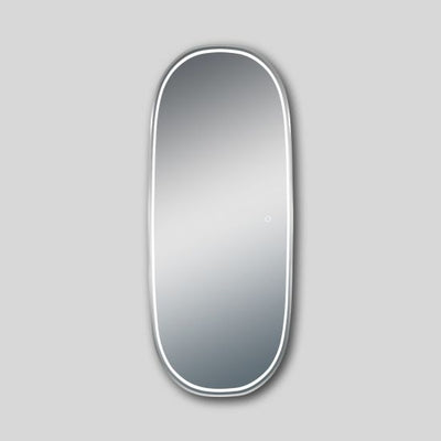 AQUAPERLA OVAL DRESSING LED MIRROR SENSOR 3 COLOUR LIGHTS SILVER 650X1600MM