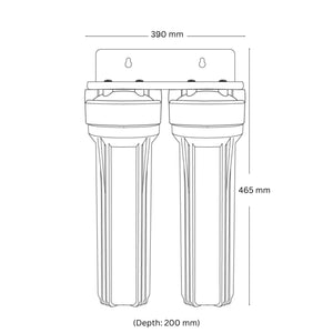 PURETEC WU10 25M TWIN UNDERWHOLE HOUSE WATER FILTER GREY