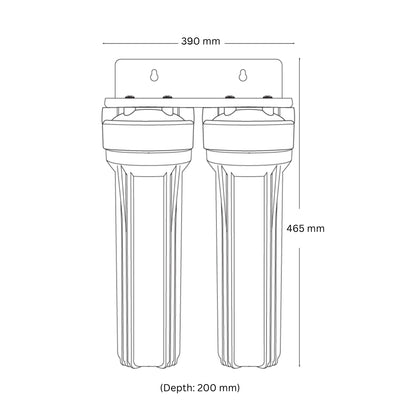 PURETEC WU10 25M TWIN UNDERWHOLE HOUSE WATER FILTER GREY