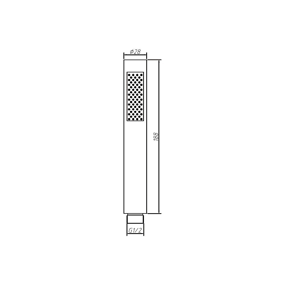 AMOZA PENCIL SHOWER HEAD 188MM BRUSHED GOLD