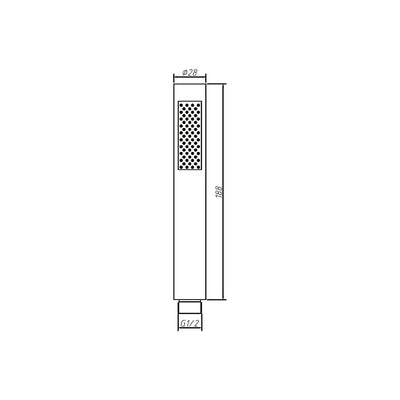 AMOZA PENCIL SHOWER HEAD 188MM BRUSHED COPPER