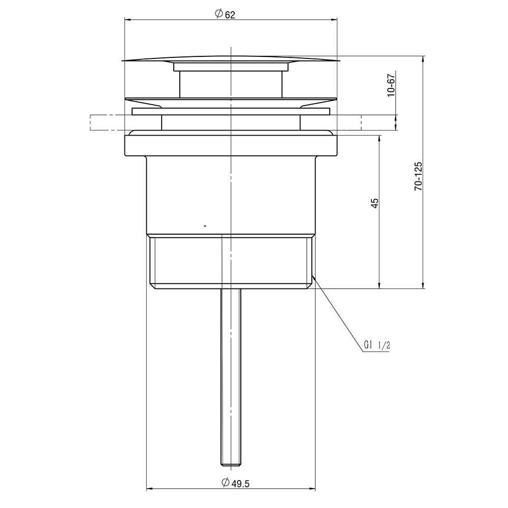 AMOZA DN32/40 UNIVERSAL POP UP WASTE BRUSHED NICKEL