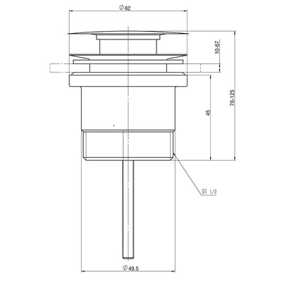 AMOZA DN32/40 UNIVERSAL POP UP WASTE BRUSHED NICKEL