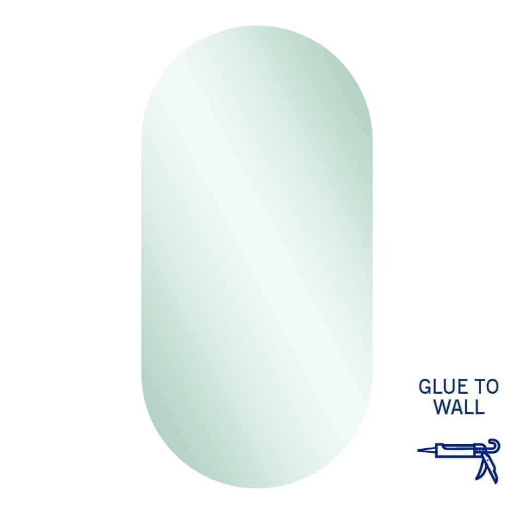THERMOGROUP ABLAZE PILL SHAPE POLISHED EDGE MIRROR 500X1000MM