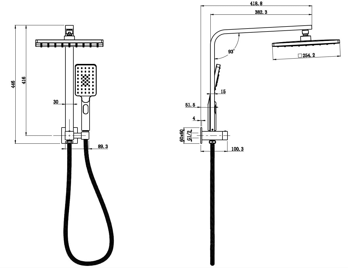 IKON SANDO MINI MULTIFUNCTION SHOWER SET 446MM CHROME