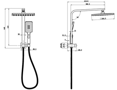 IKON SANDO MINI MULTIFUNCTION SHOWER SET 446MM CHROME
