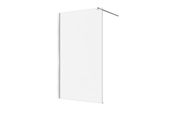 DECINA M-SERIES FRAMELESS WALL FIXED PANEL CLEAR GLASS BRUSHED NICKEL