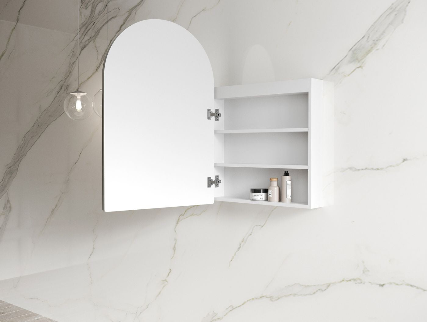 OTTI ARCHIE MATTE WHITE LED SHAVING CABINET 600X900MM