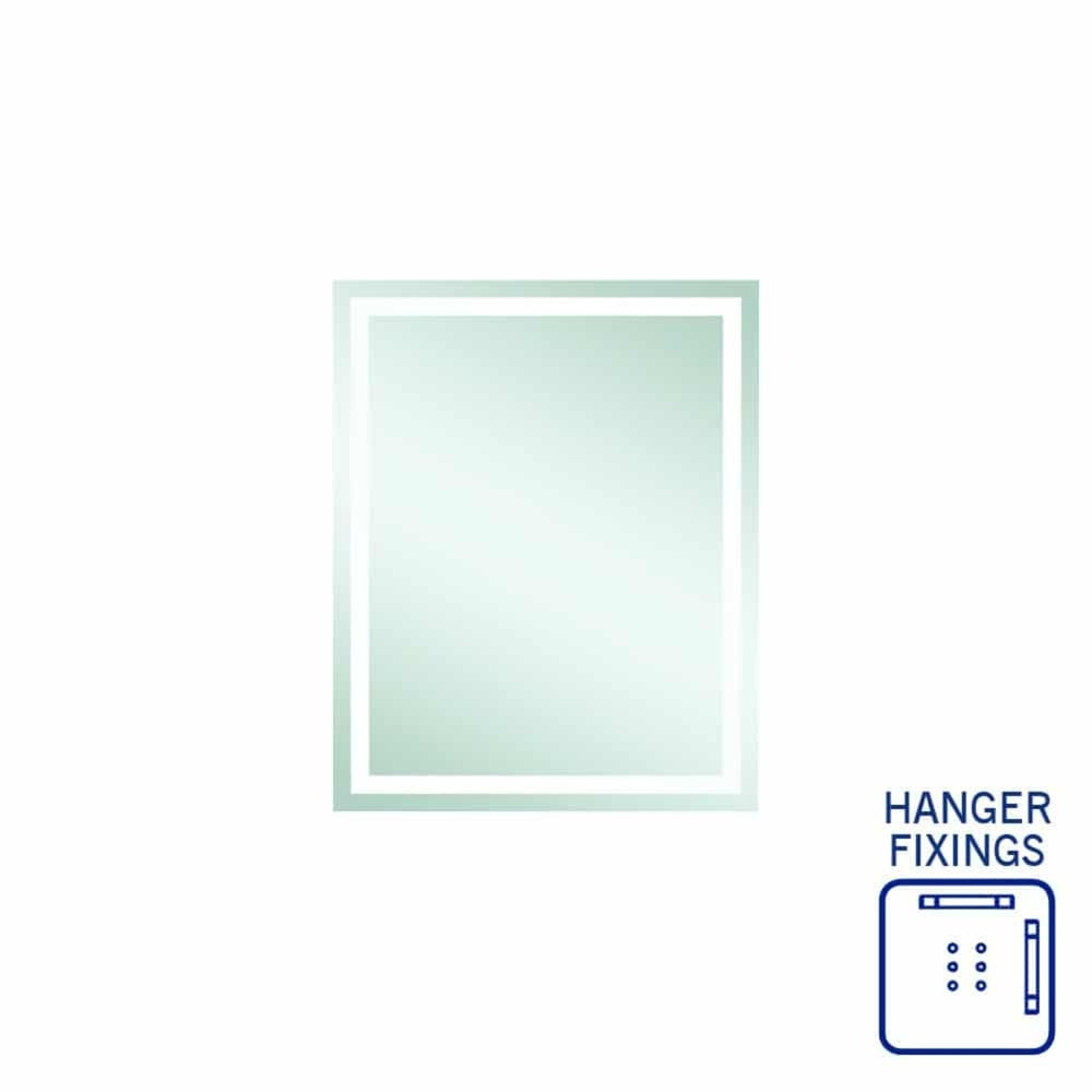 THERMOGROUP ABLAZE RECTANGLE MIRROR WITH SANDBLASTED BORDER 600X750MM