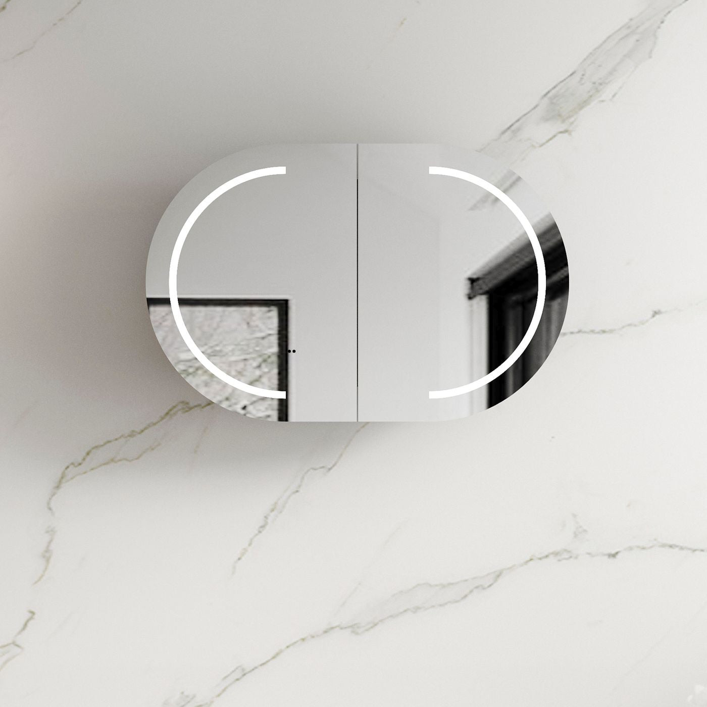 OTTI BONDI MATTE WHITE LED SHAVING CABINET 900X600MM
