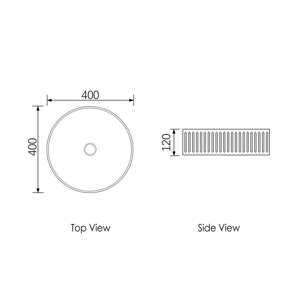 OTTI HUDSON ROUND ABOVE COUNTER CONCRETE WHITE BASIN 400MM