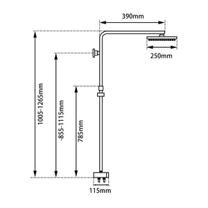 AQUAPERLA SQUARE 10" SHOWER STATION CHROME